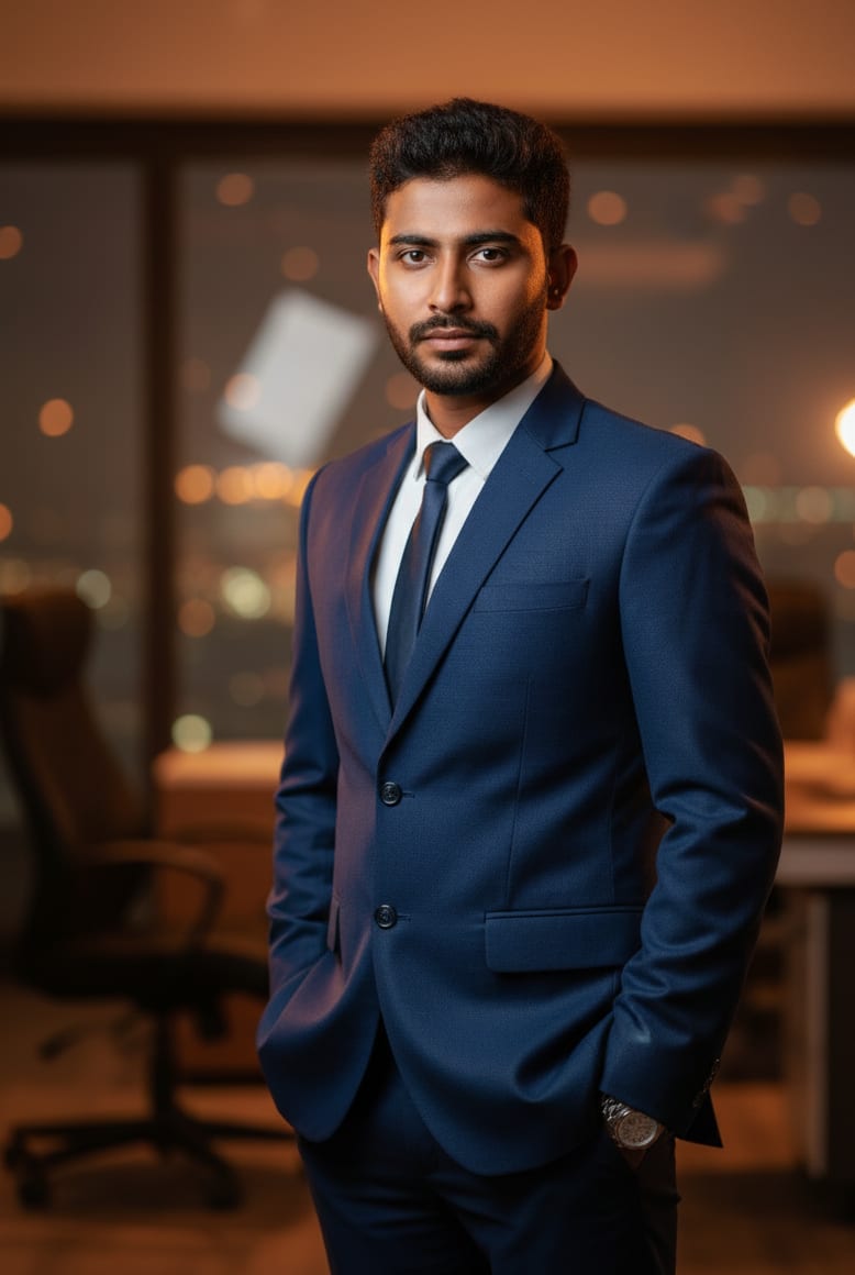 Corporate Man Navy Suit