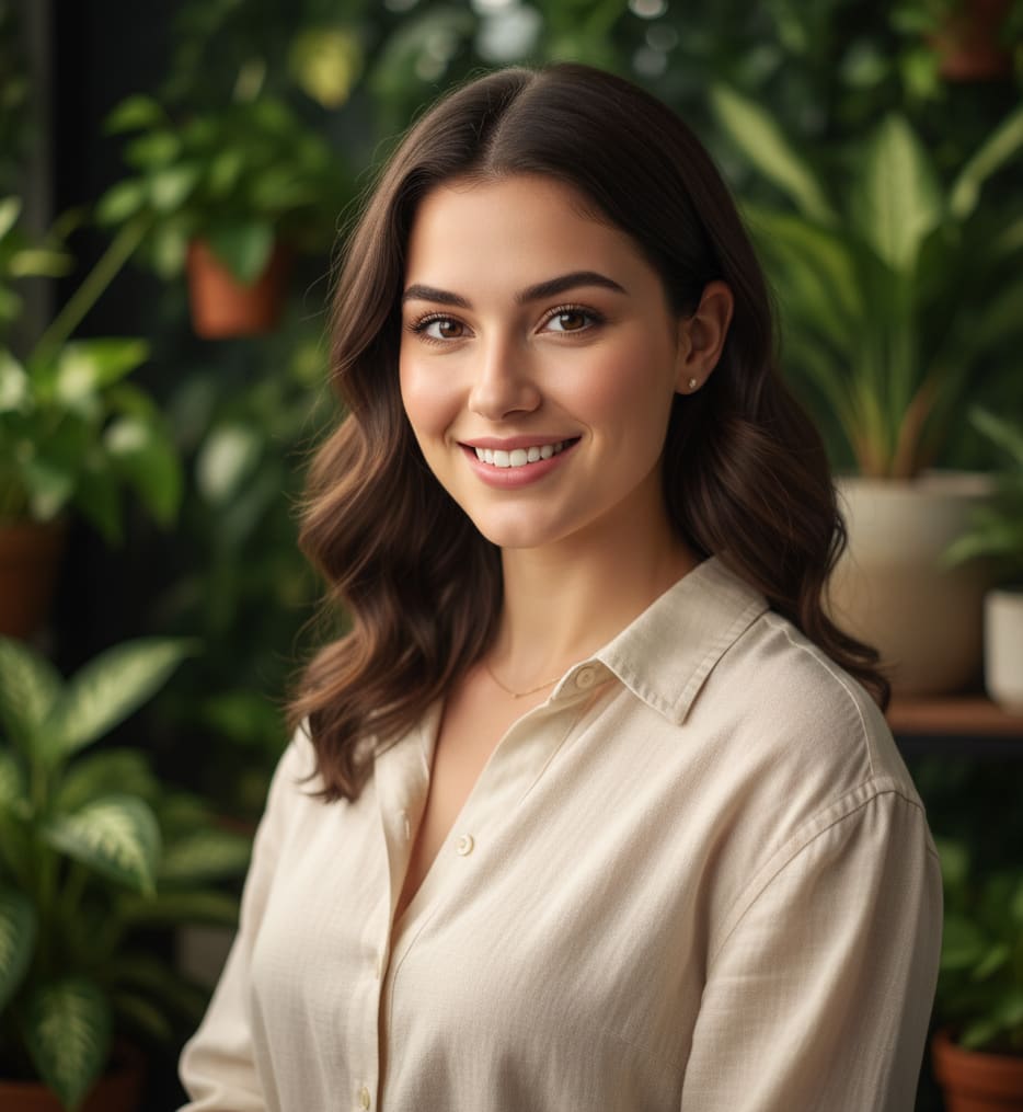 Approachable Woman Greenery