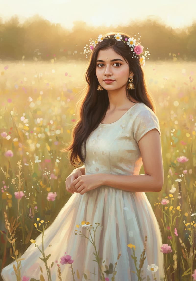 Dreamy Woman Flowers