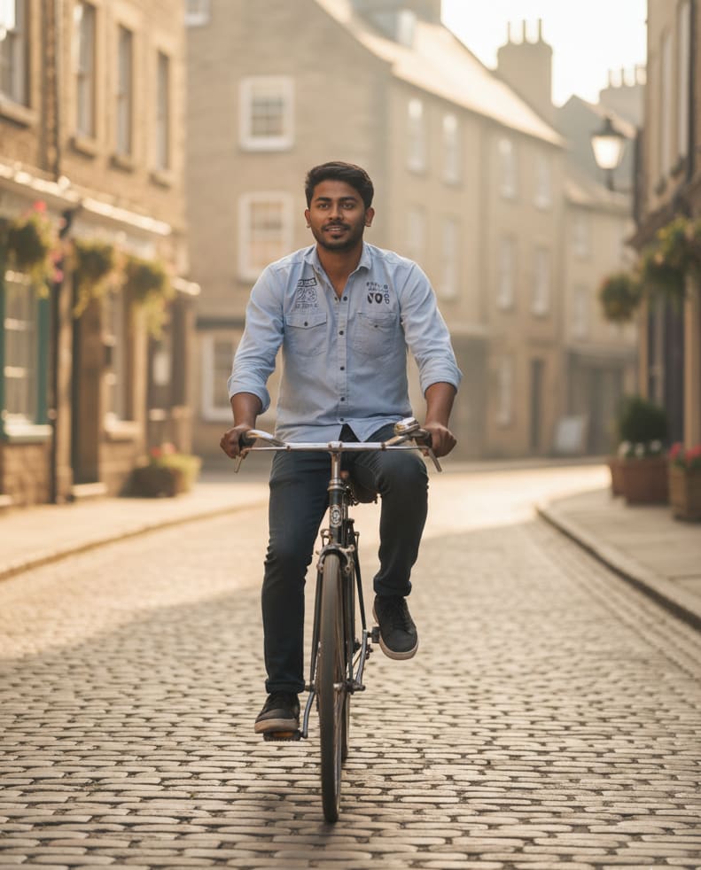 Man Riding Bicycle