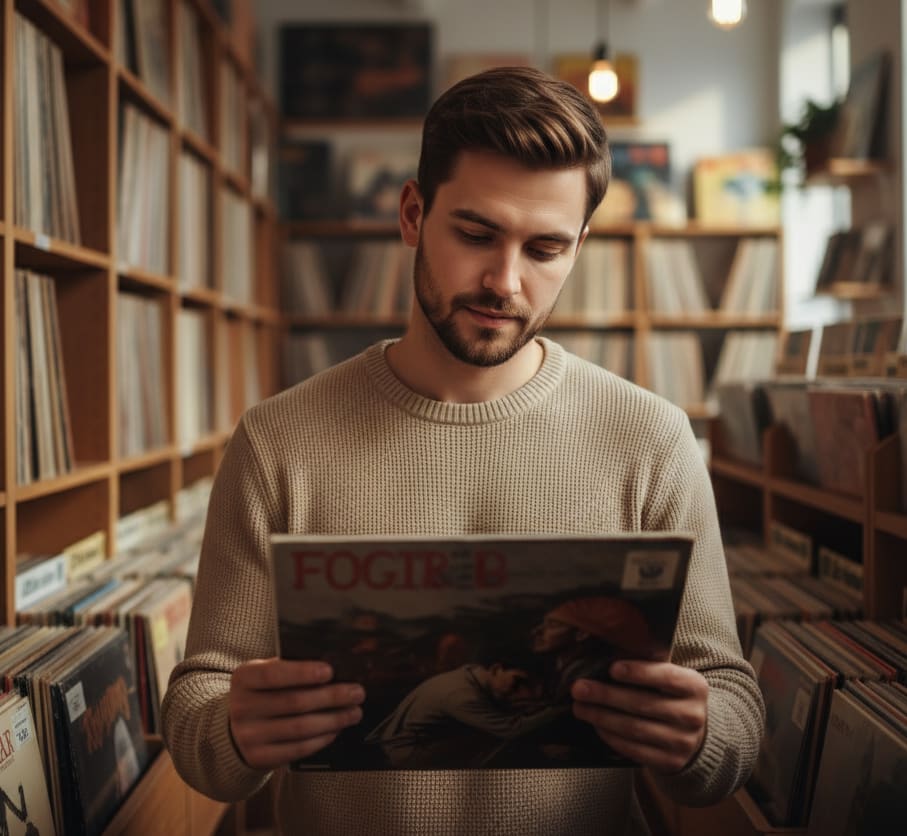 Man in Record Store