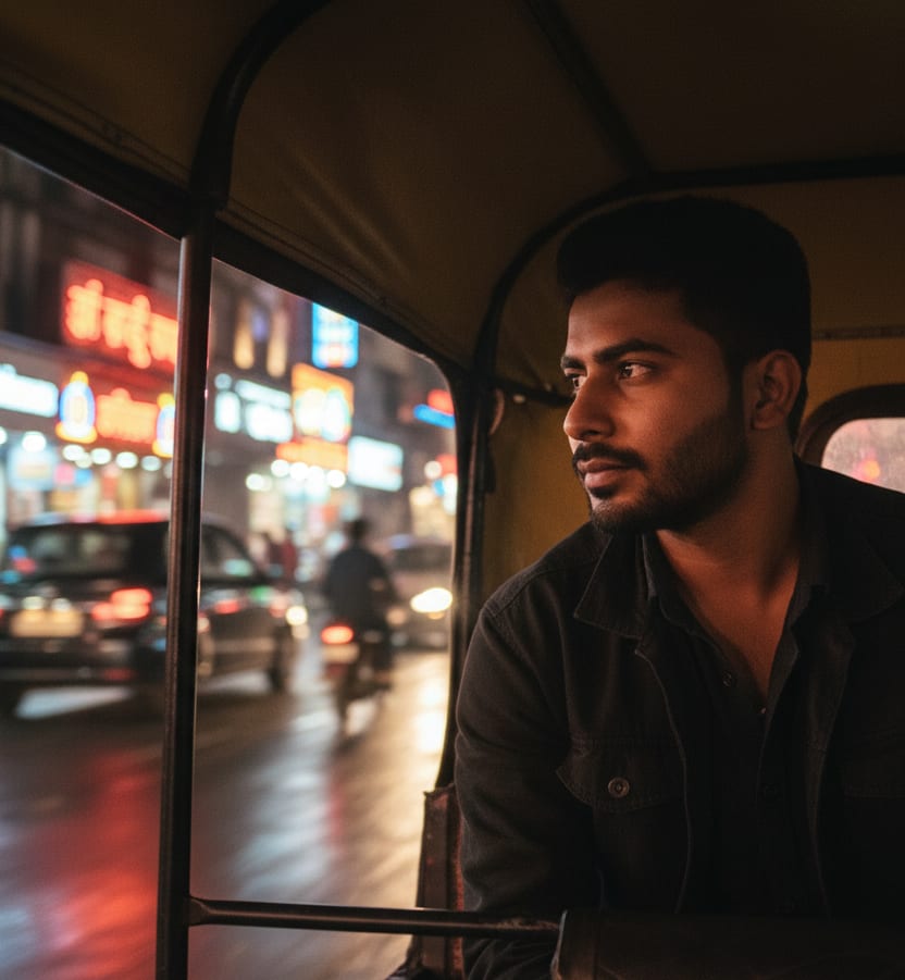 Man in Auto-rickshaw