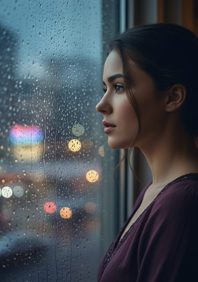 Woman at Rainy Window