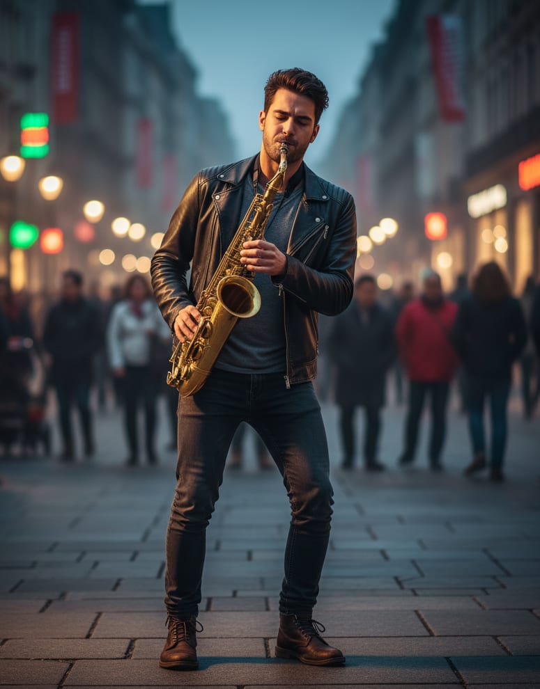 Man Playing Saxophone