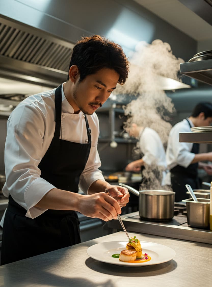 Male Chef Plating