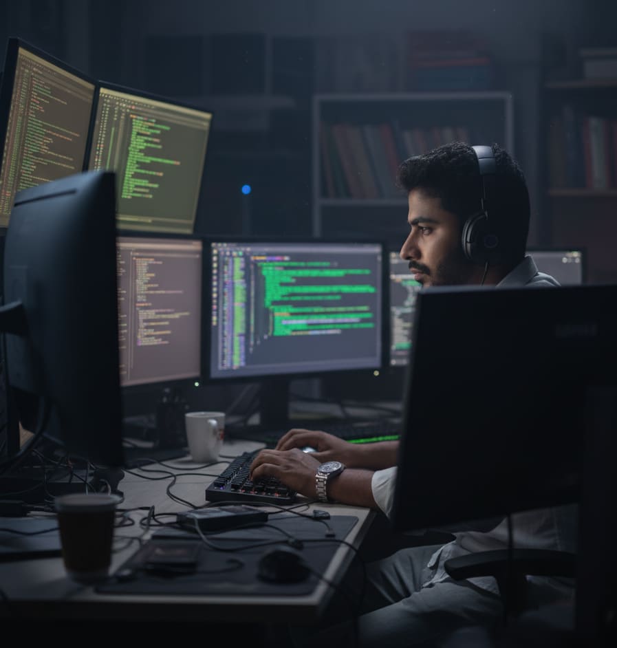 Male Developer Coding