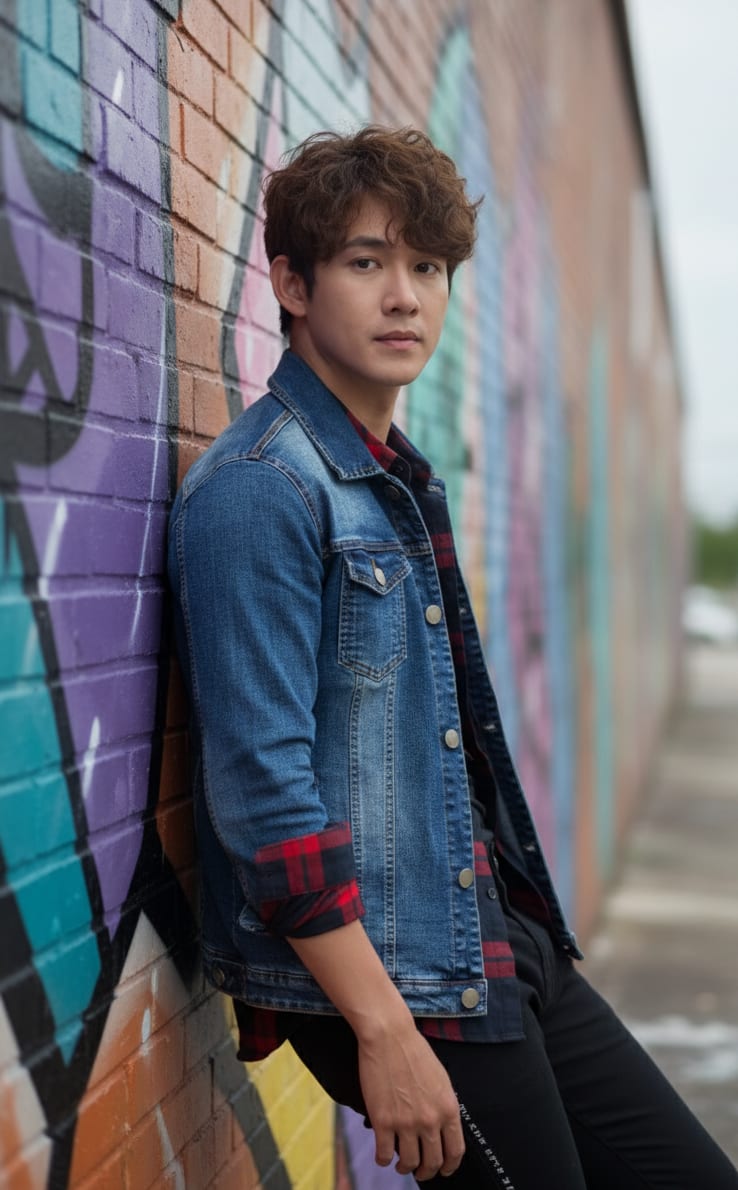 Man against Graffiti Wall