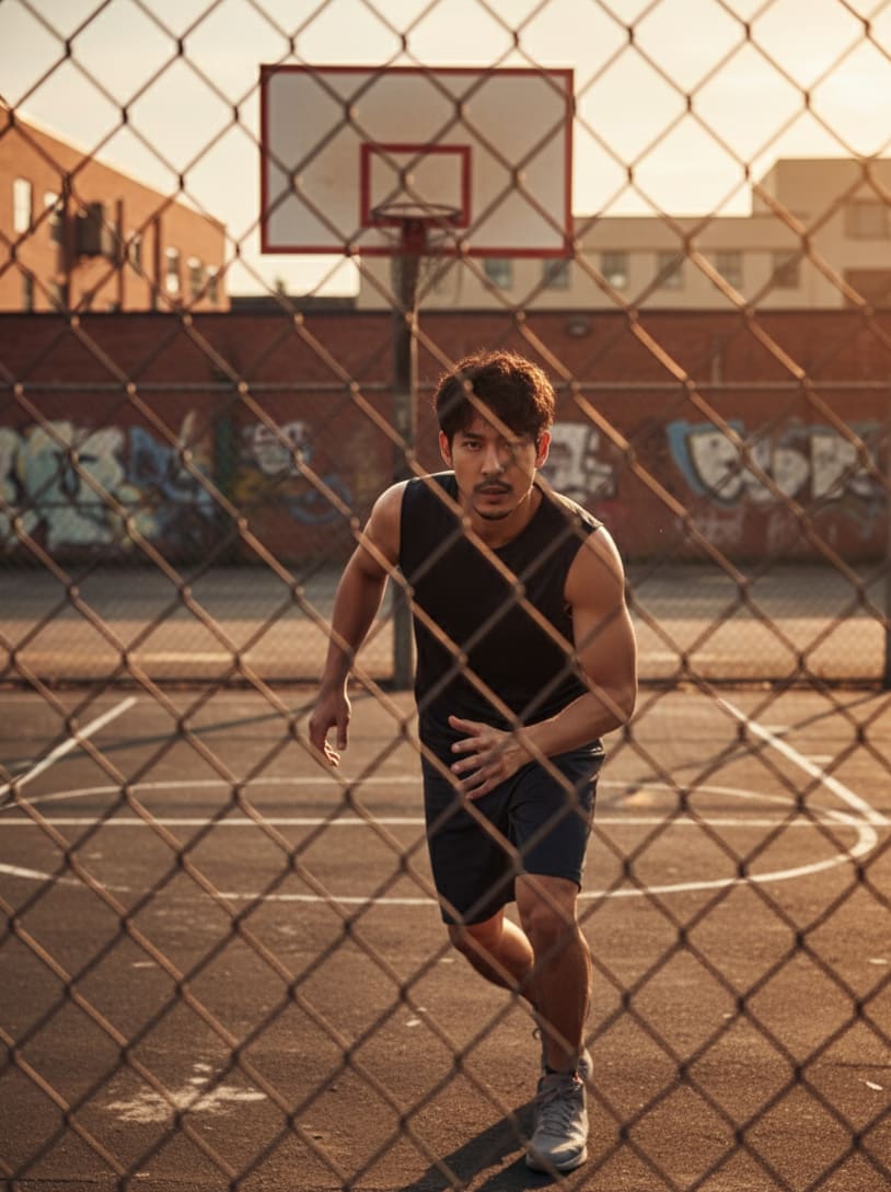 Man Playing Basketball