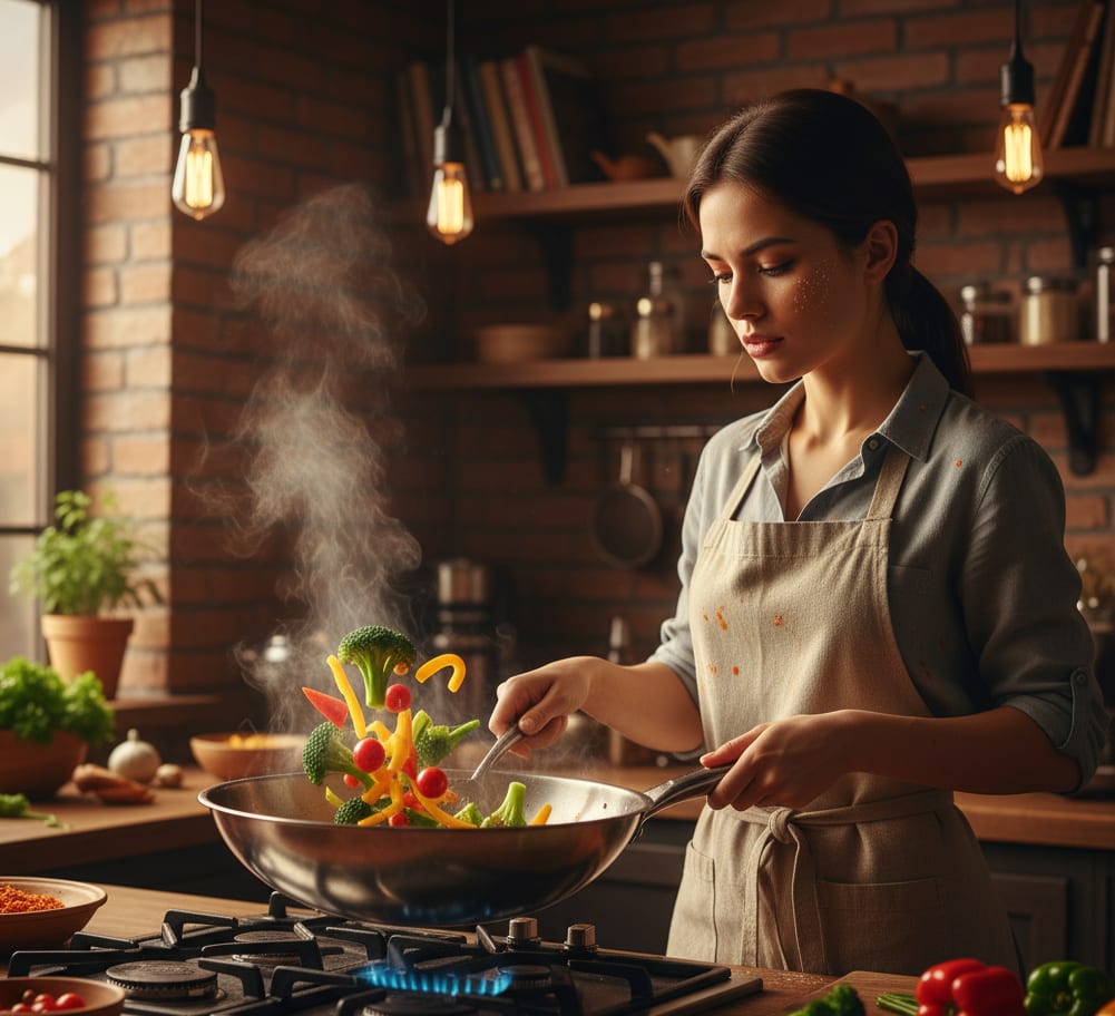 Woman Cooking