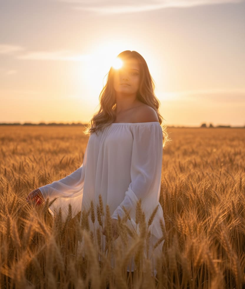 Woman in Wheat Field