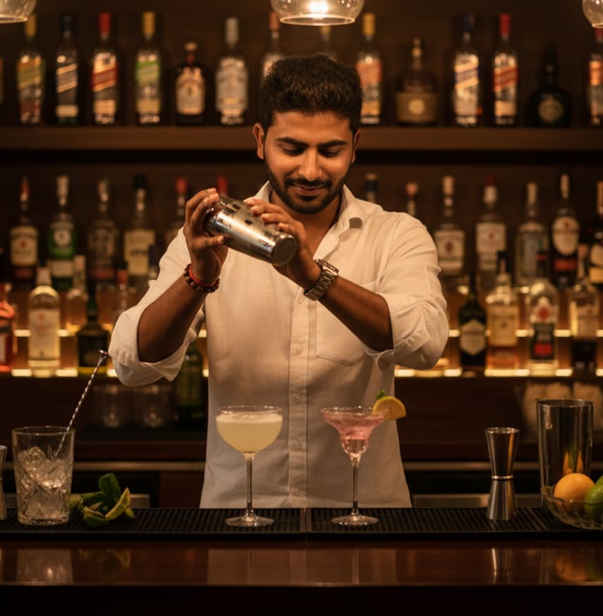 Man Making Cocktail