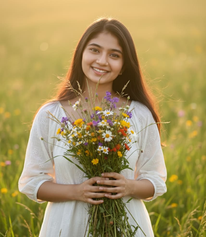 Woman with Wildflowers