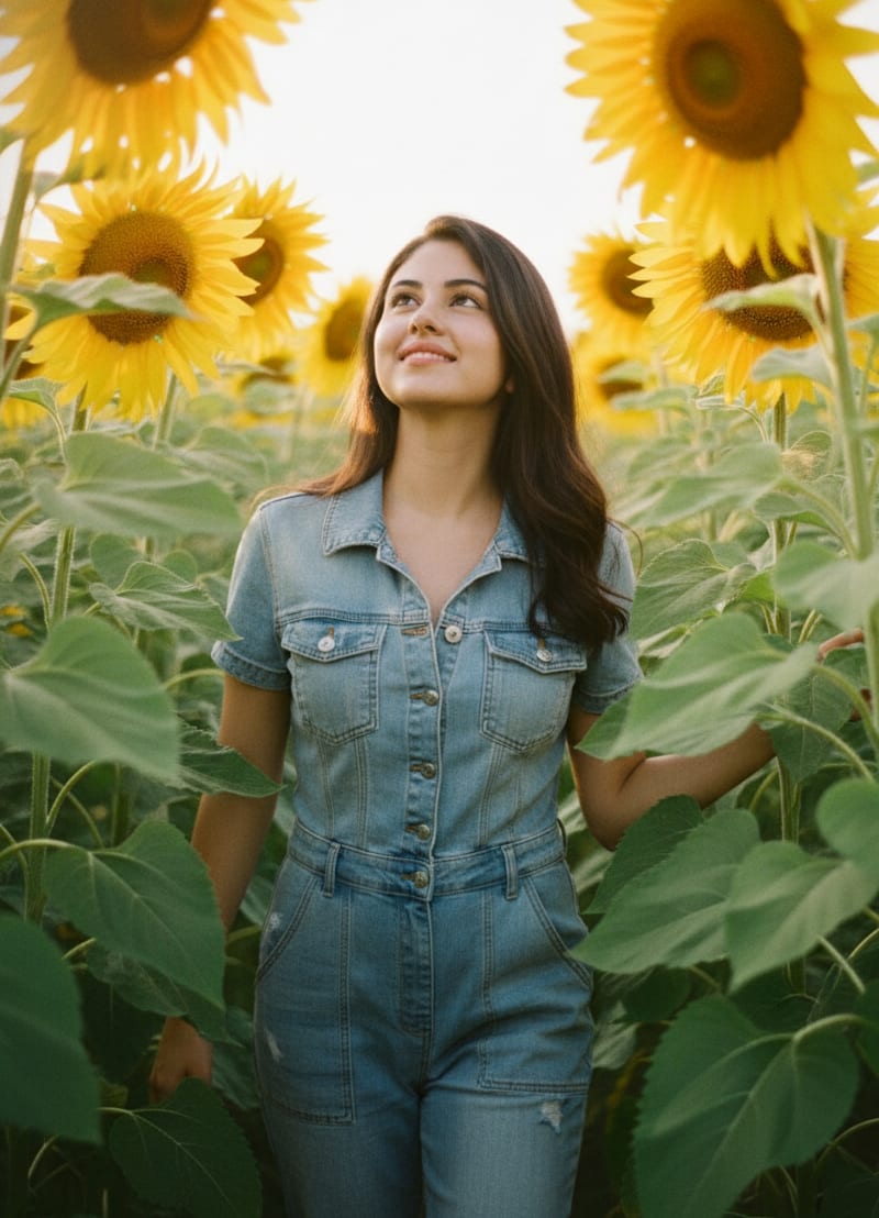 Woman in Sunflowers