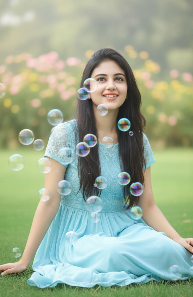 Woman with Bubbles