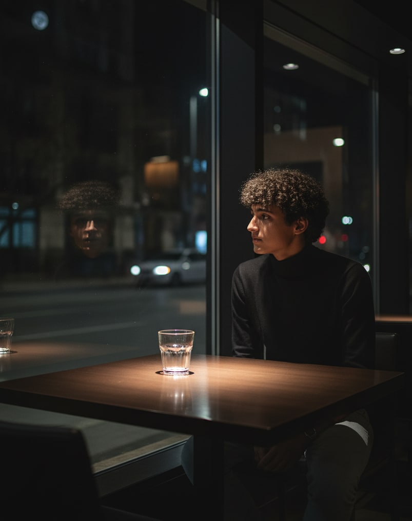 Man in Empty Restaurant