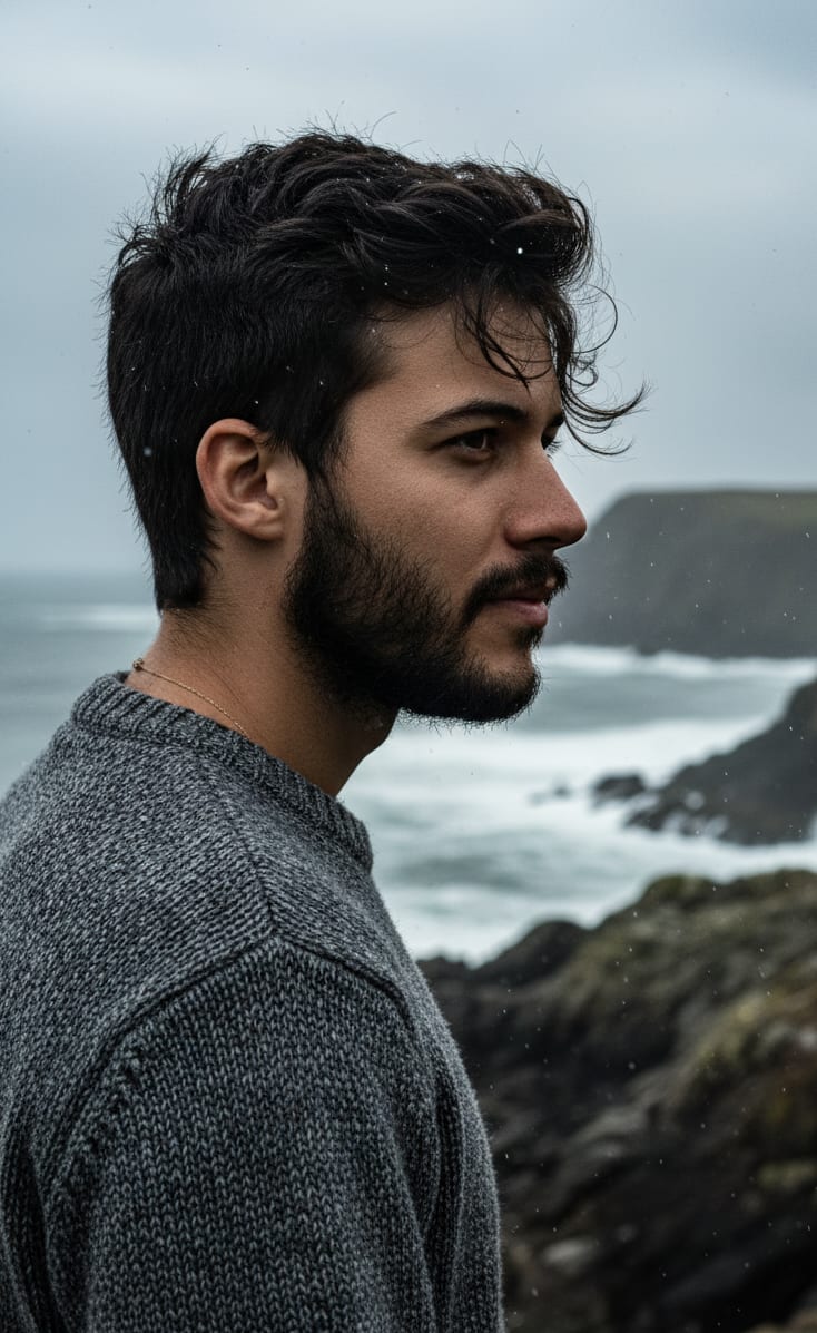 Man in Fisherman Sweater