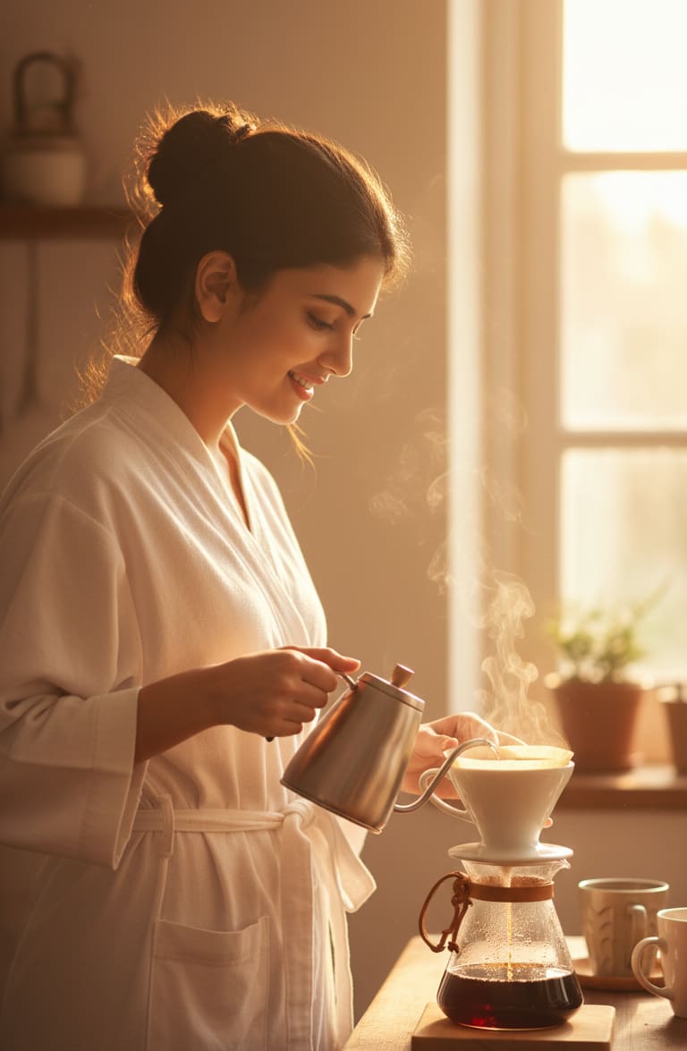 Woman Making Coffee