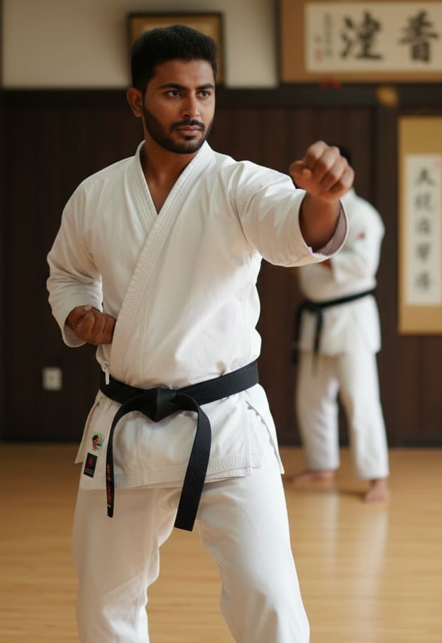 Man Practicing Martial Arts