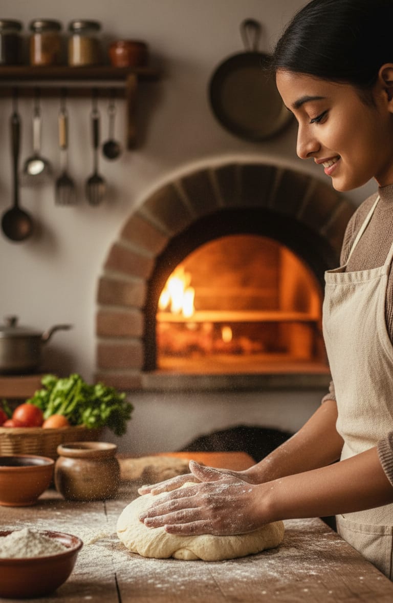 Woman Baking Bread