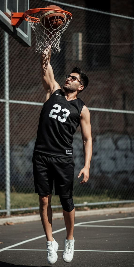 Man Playing Basketball