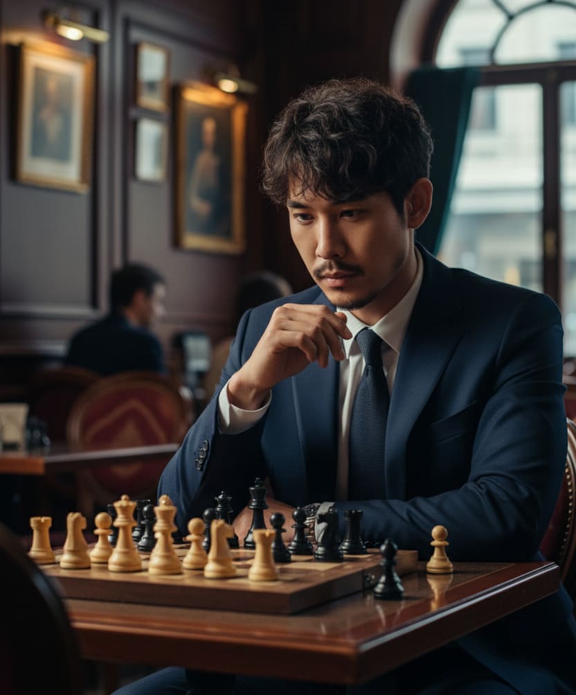 Man Playing Chess