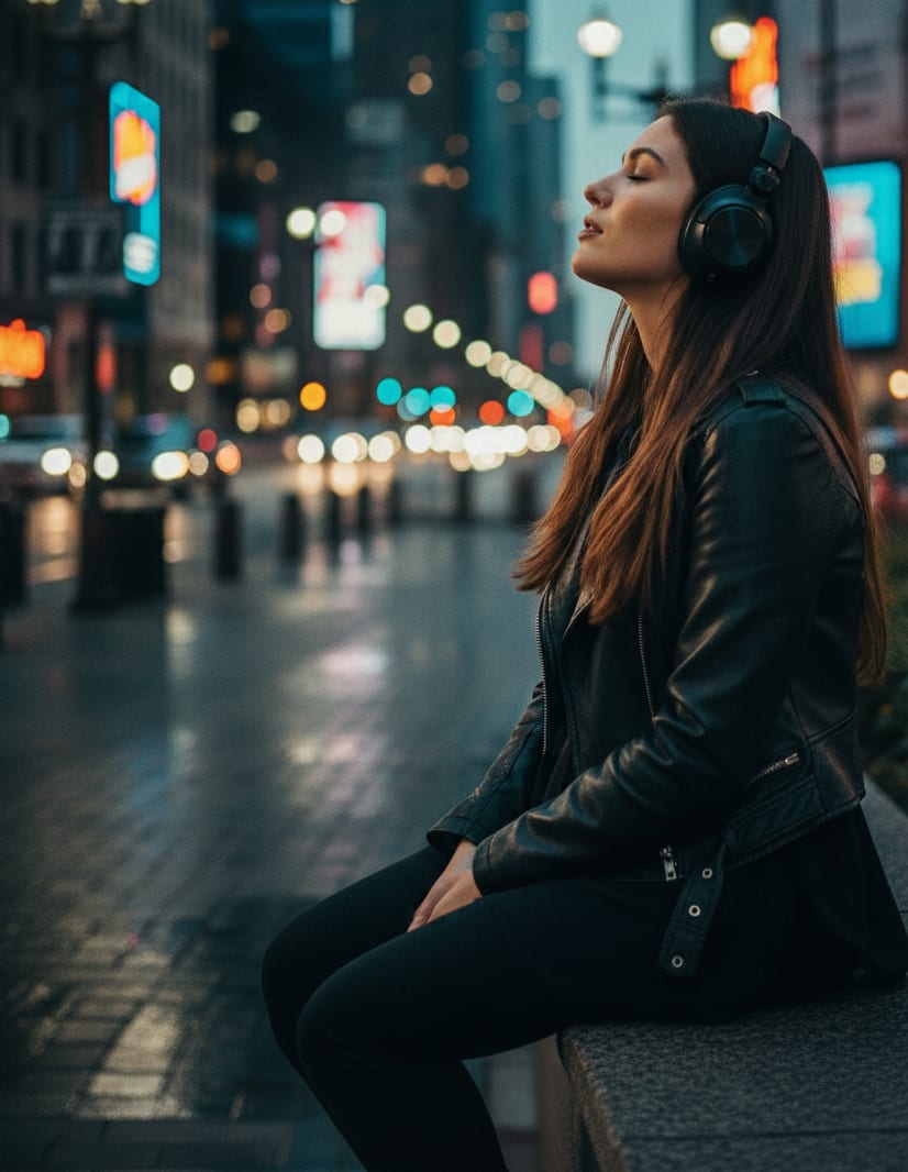 Woman Listening to Music