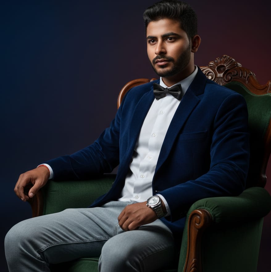 Man in velvet blazer