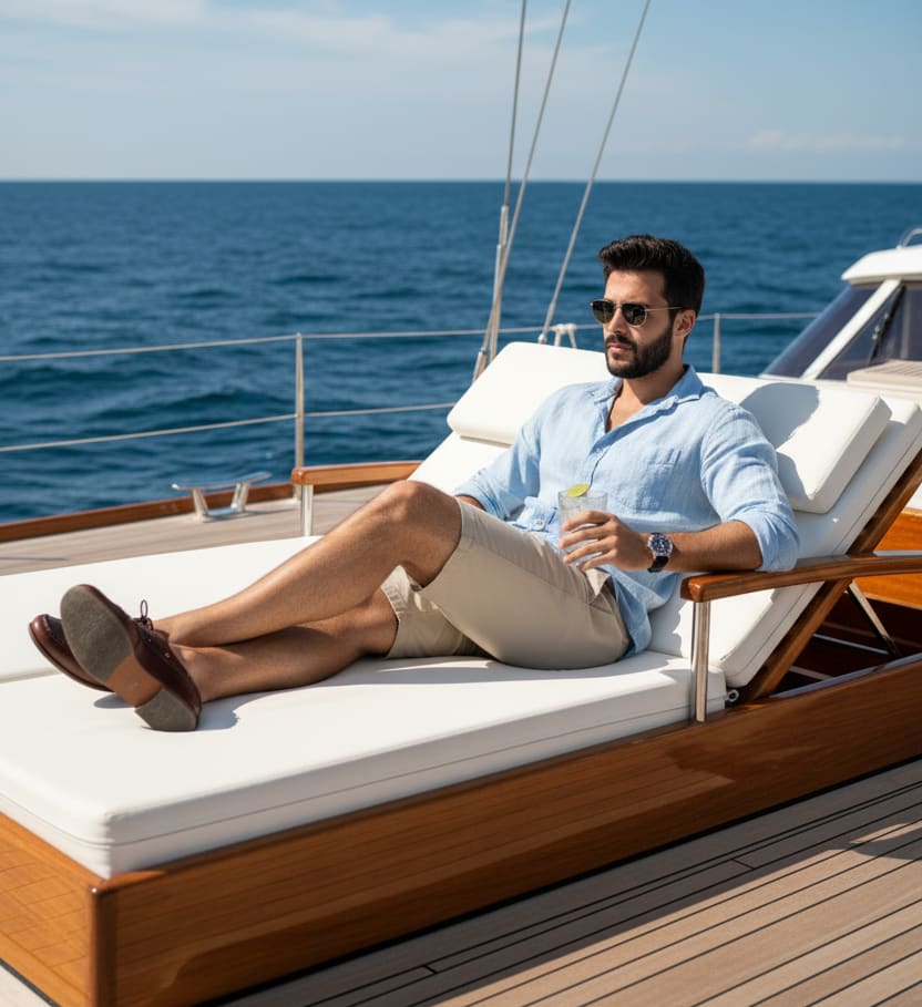 Man on yacht
