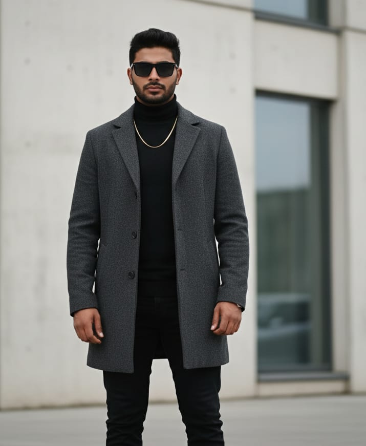 Man in wool coat