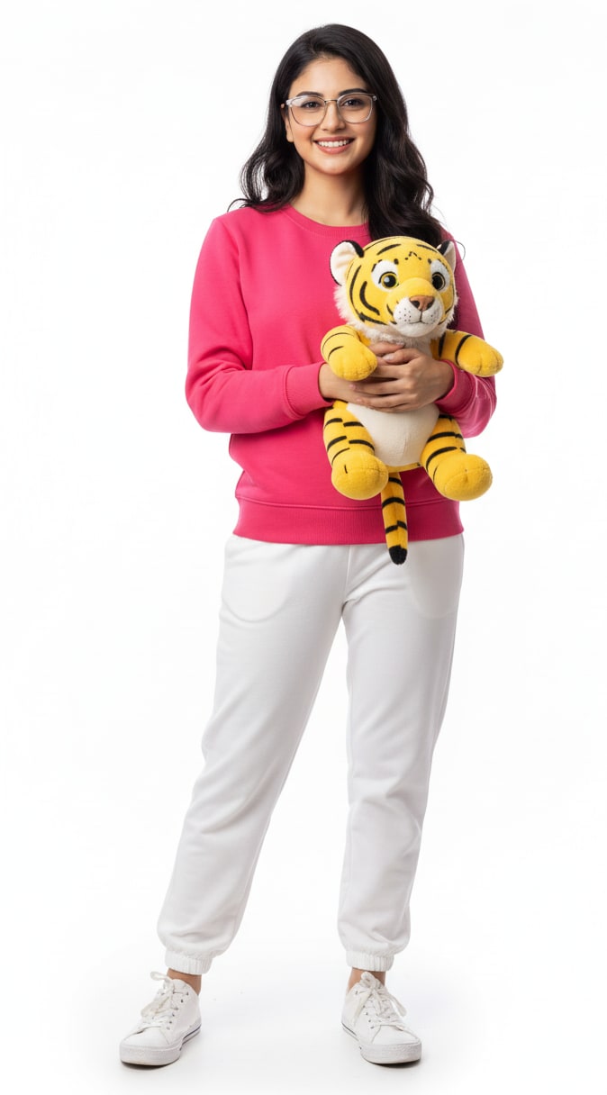 Woman with tiger cub