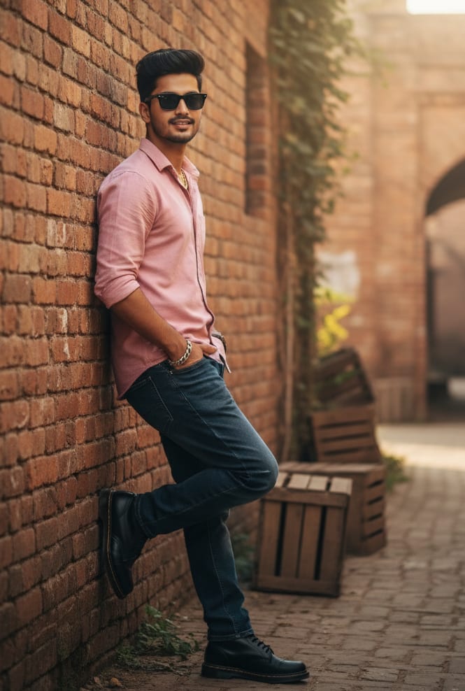 Man in urban alleyway