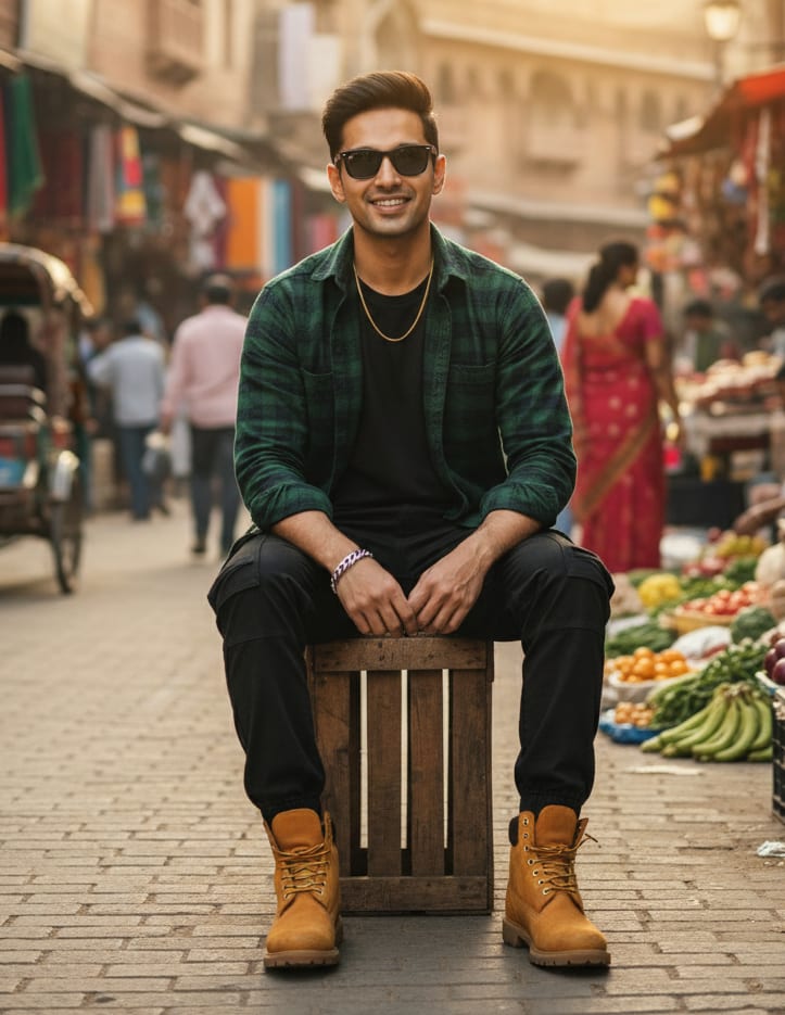 Man on market street