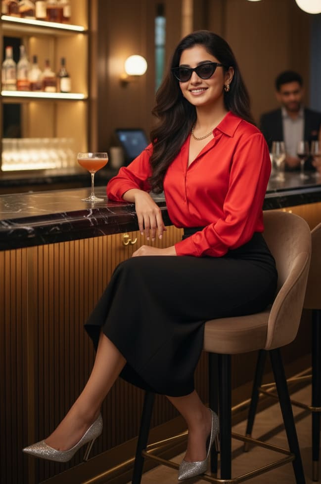 Woman at luxury bar