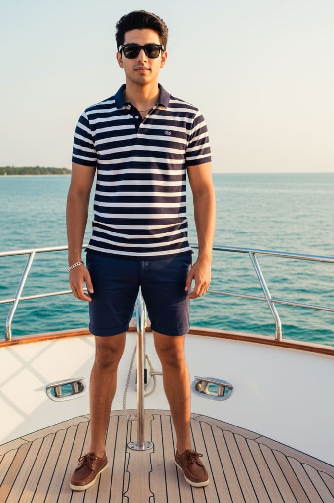 Man standing on a yacht