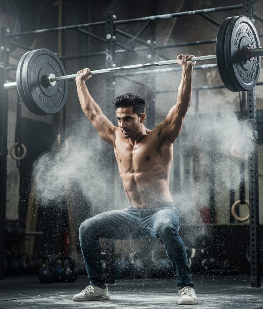 Man doing clean and jerk
