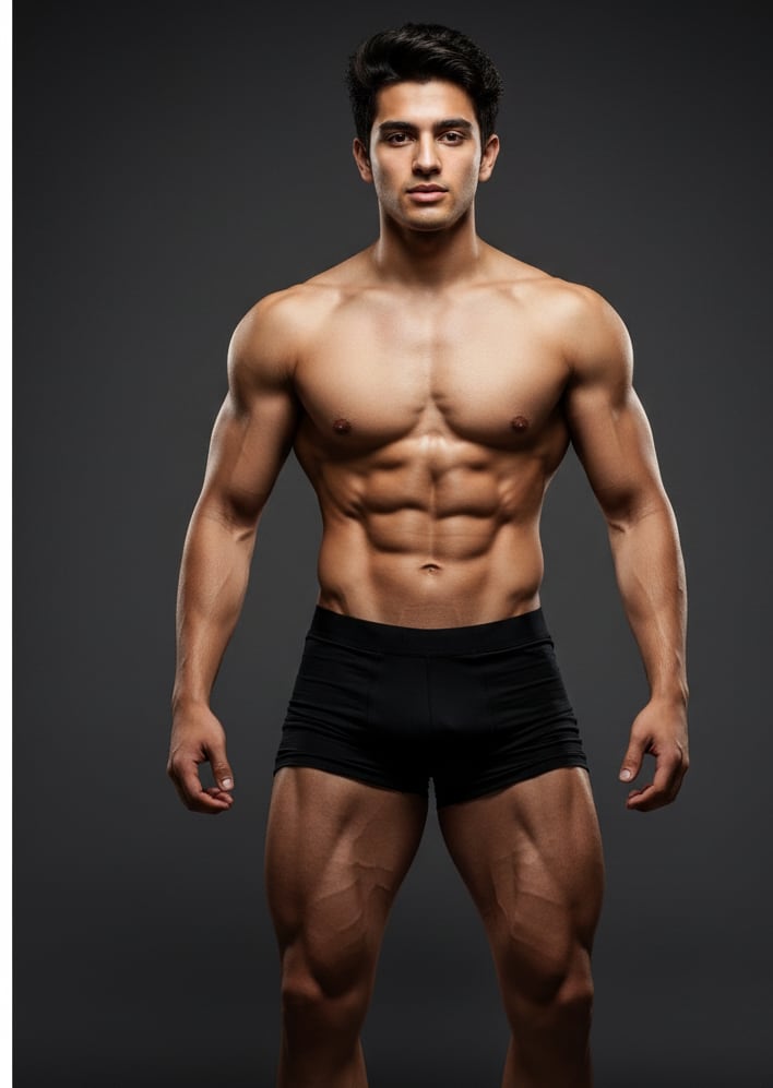 Man showcasing quadriceps