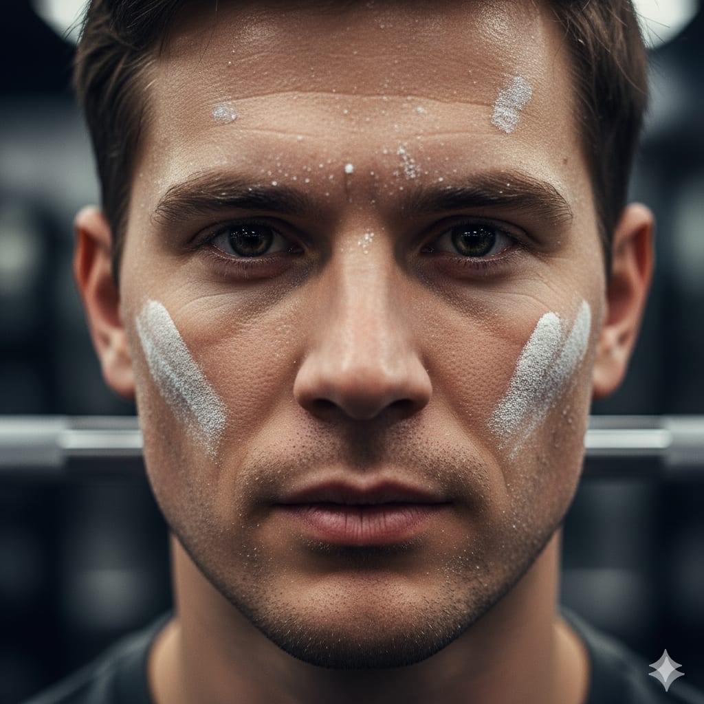 Close-up of man's determined eyes