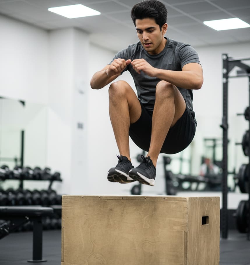 Man doing box jump
