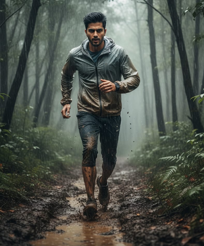 Man trail running