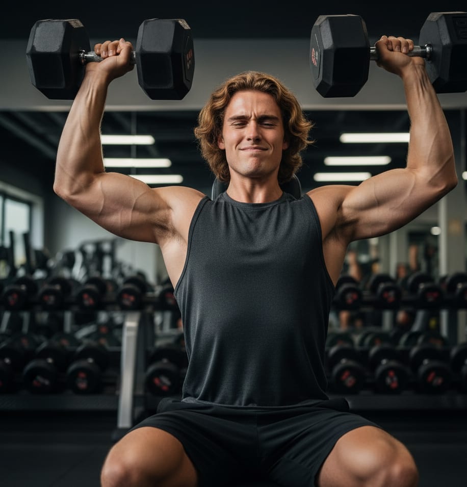 Man doing shoulder press