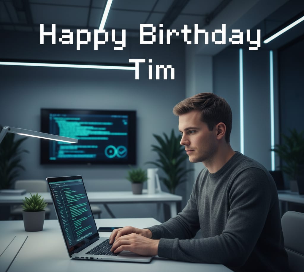 Tech programmer desk birthday