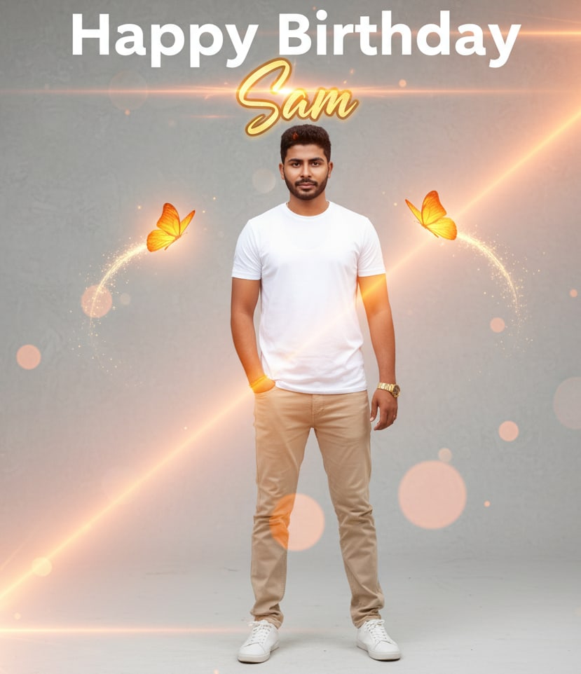 Man orange butterflies birthday