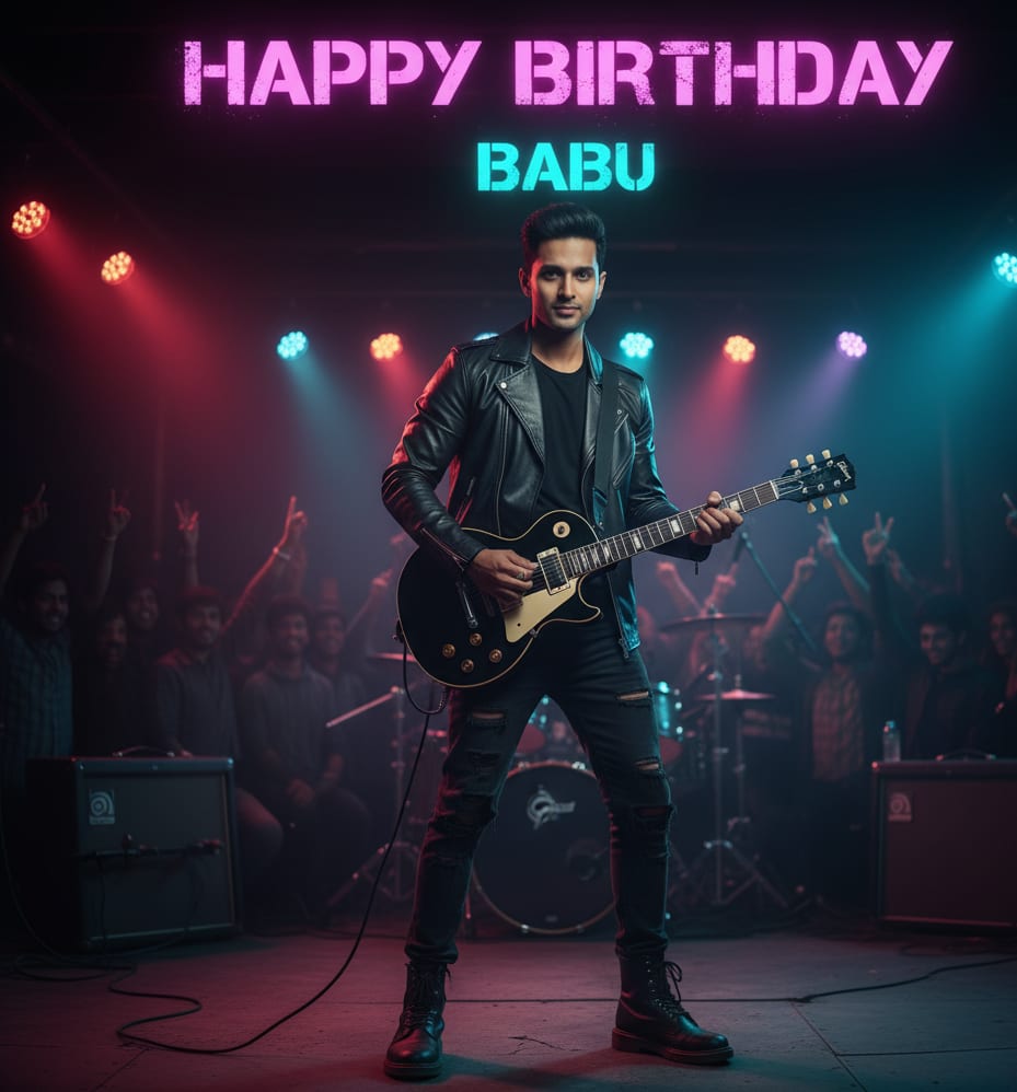 Modern rocker electric guitar birthday