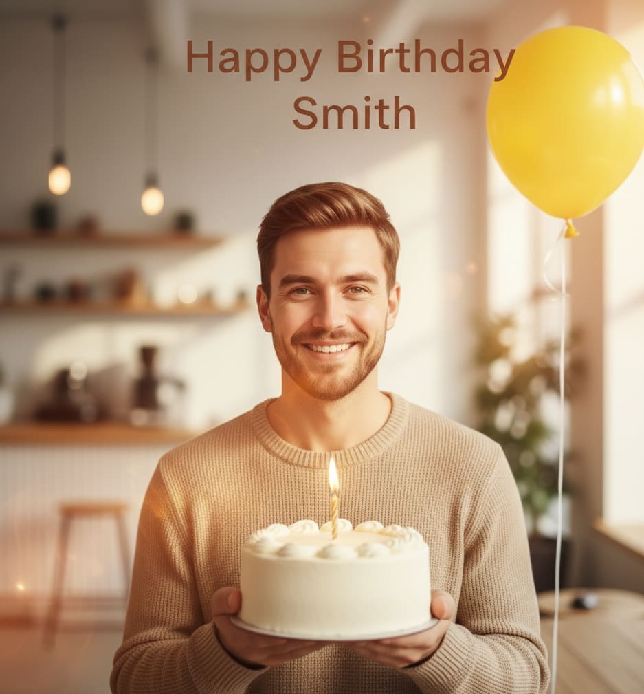 Cinematic vanilla cake birthday