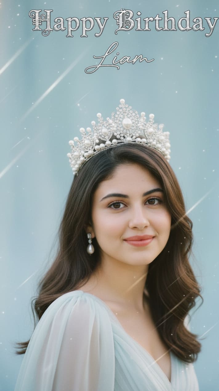 Woman pearl tiara birthday