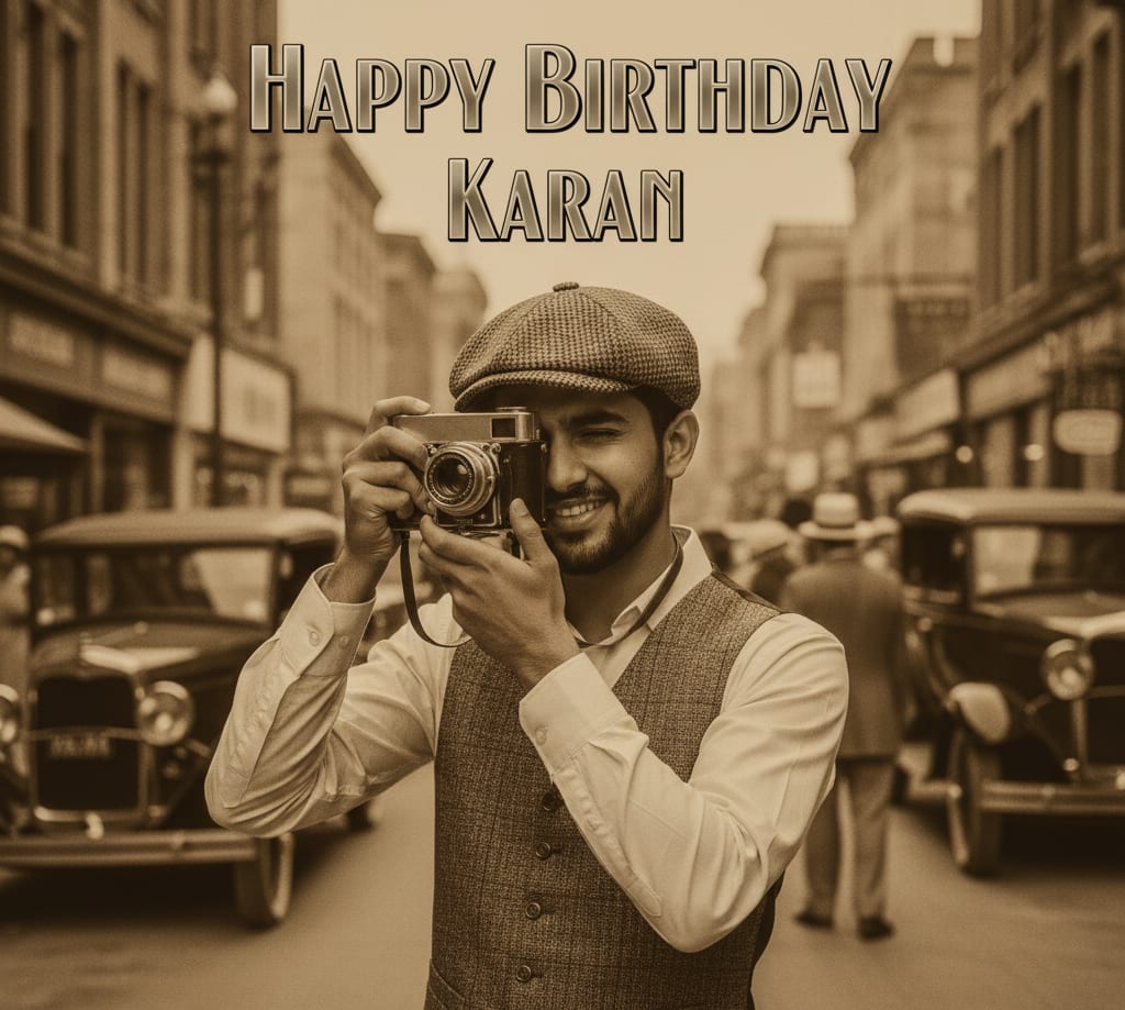 Sepia 1930s man camera birthday