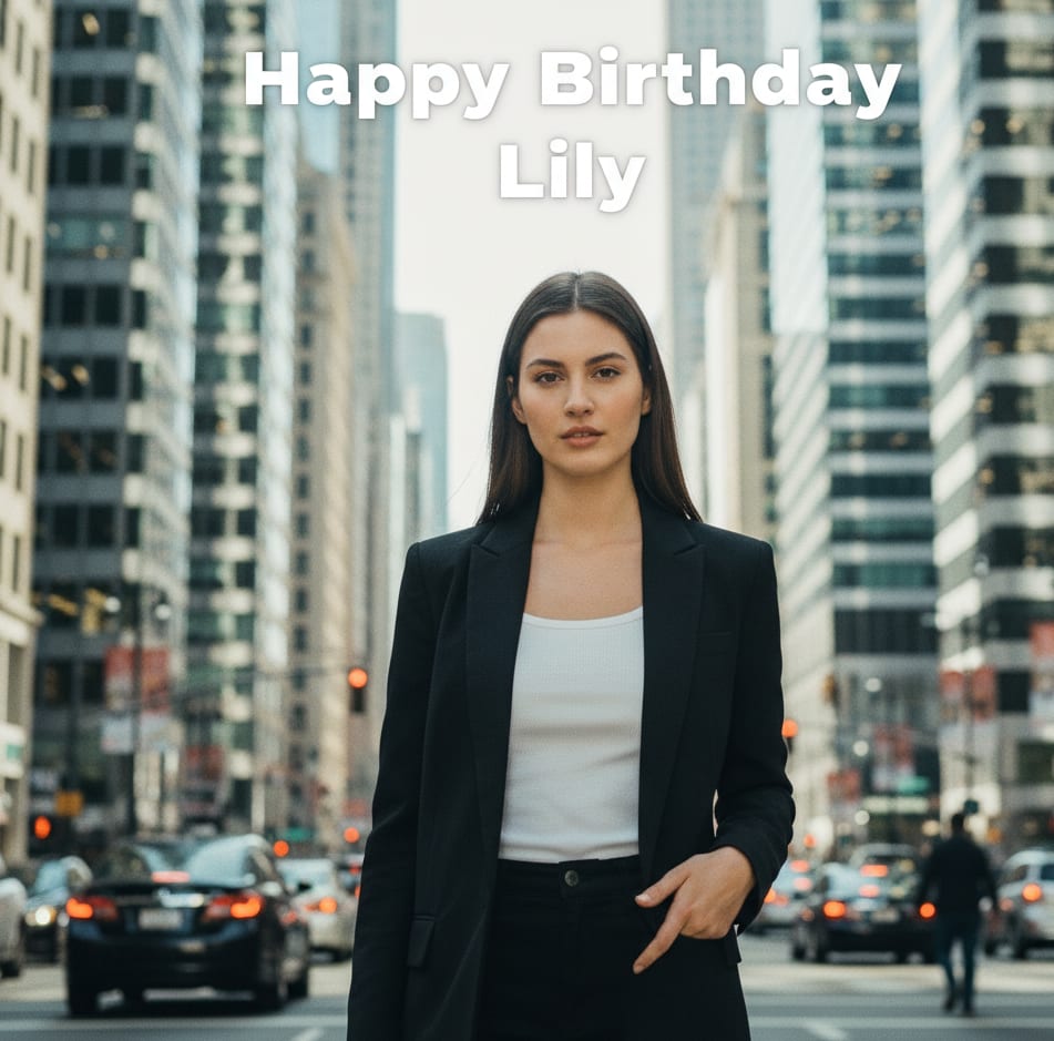 Modern city skyscraper birthday