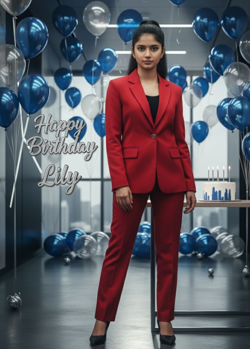 Cobalt blue silver birthday setup