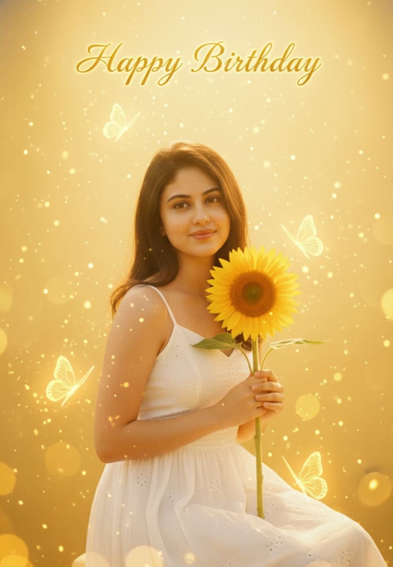 Woman with sunflower