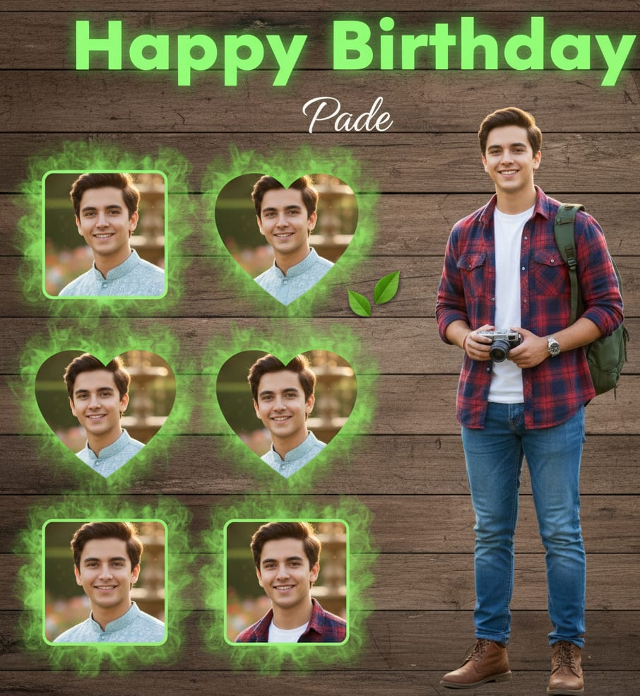 Green collage for man